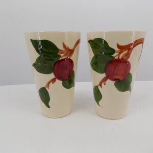 Lot of 2 Franciscan Apple 12 oz Pottery Tumbler 5 1/4" tall Vintage 1970s